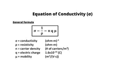 General formula and equation of conductivity